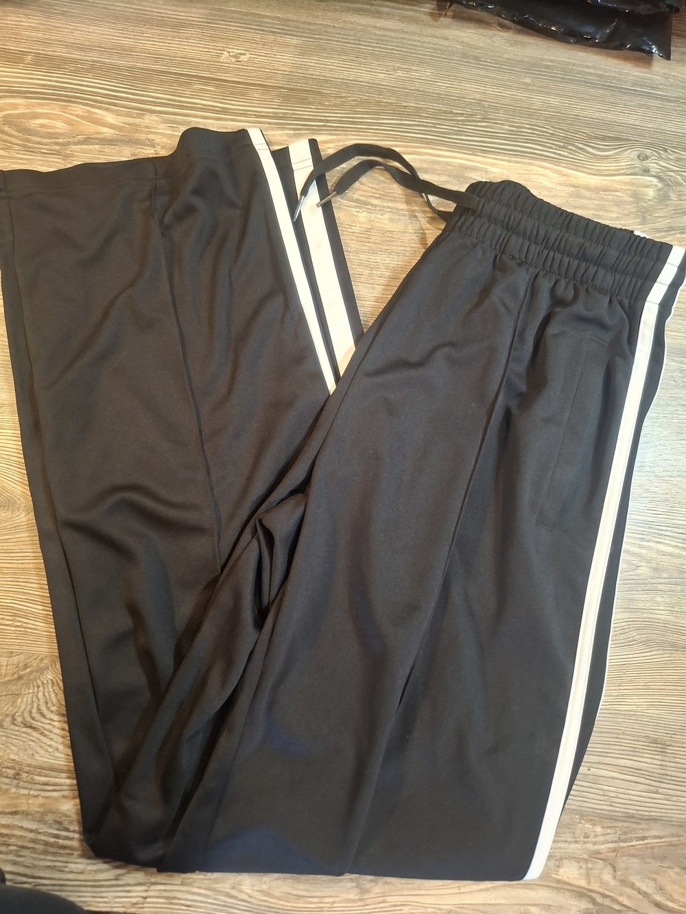 Women’s Black Track Pants with White Side Stripe